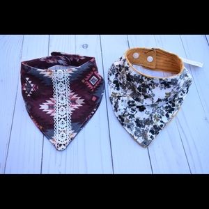 Set of boho baby bibs